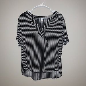 Black and white stripped blouse